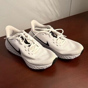 Nike Revolution White and Black Running Shoes